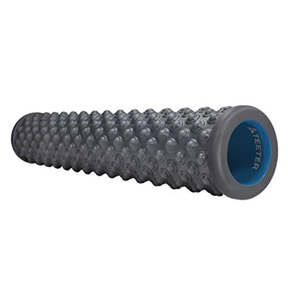 Teeter Massage Foam Roller - Textured for Deep Tissue Muscle Relief to Boost Recovery, Flexibility, Mobility - Back Pain Relief, Sports Massage, Myofascial Release - color: More Firm (Gray/Bumpy)
