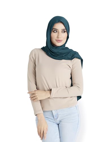 Premium Jersey Hijab Scarf for Women - Muslim Head Scarf - color: Teal