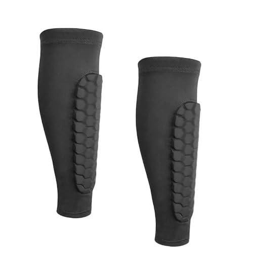2 Pieces, Ski Shin Guards, Compression Sleeves - with Honeycomb Pads to Distribute Boot Pressure, Protective Shin Pads for Skiers & Snowboarders - size: X-Large
