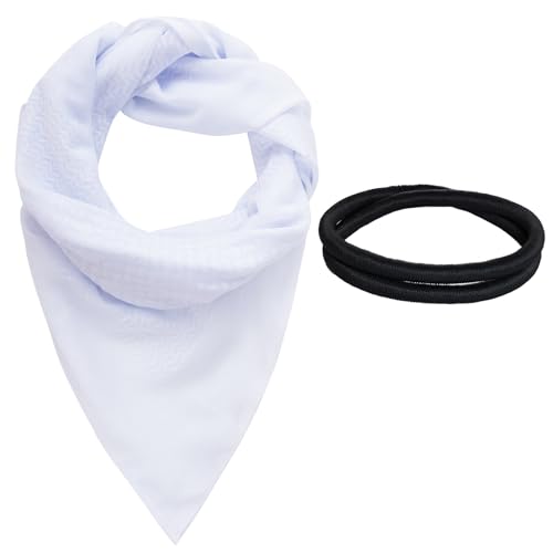 Jmkcoz Arab Shemagh Tactical Desert Keffiyeh Head Scarf Arabic Turban Neck Headwear Wrap Arab Muslim Costume for Men Women - color: White