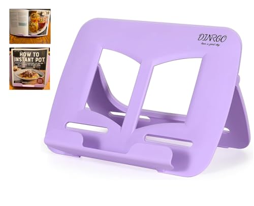 Portable Book Stand Book Holder Book Rest for Kids Reading Hands Free Cookbook Holder Textbook Stands Music Stand Lightweight Waterproof Book Stand Gifts School Supplies (Purple 11.82" *8.26") - color: Purple