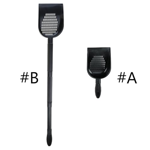 Aquarium Sand Sifter – Sand Shovel with Fine Mesh Grate, Fish Tank Gravel Tool for Waste & Debris, Black