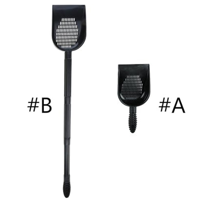 Aquarium Sand Sifter – Sand Shovel with Fine Mesh Grate, Fish Tank Gravel Tool for Waste & Debris, Black