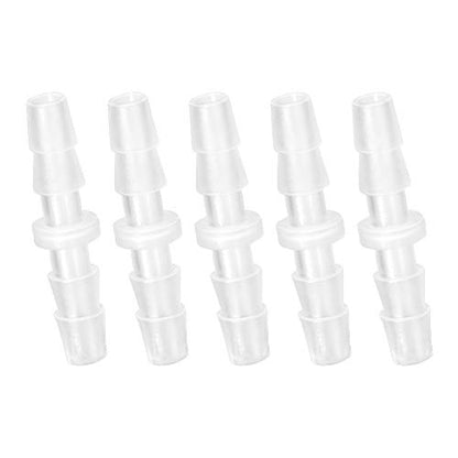 Quickun Plastic Hose Barb Fitting, 1/8" x 1/8" Barbed Splicer Mender Joint Adapter Union Fitting (Pack of 5) - size: 1/8 Inch