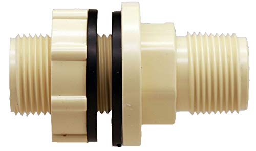 PBF075D CPVC Double Male 3/4" Pipe Threaded Bulkhead Fitting (1)