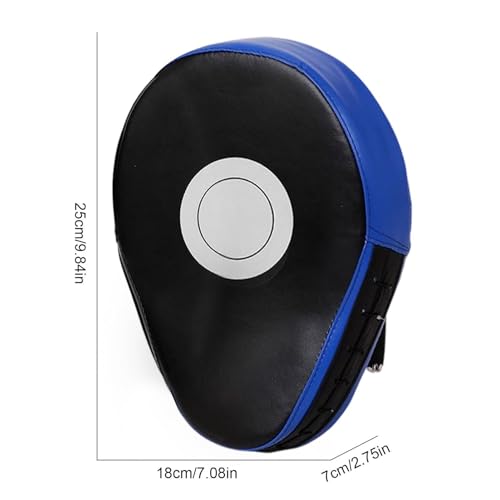 1PCS Boxing Focus Pads Mitts Training Gloves Punching Mitts Leather Kickboxing MMA Curved Arm Strike Shield Target Pads - color: Blue