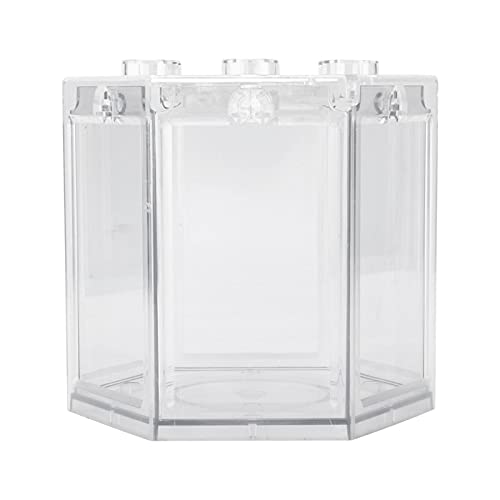 Small Betta Fish Tank, Hex Shape Portable Mini Aquarium Tank, Fish Tank Starter Kits Fish Bowl Aquarium Starter Kits for Turtle Reptile Shrimp Moss Crab Insects Habitat as Decoration(Transparent) - color: Transparent