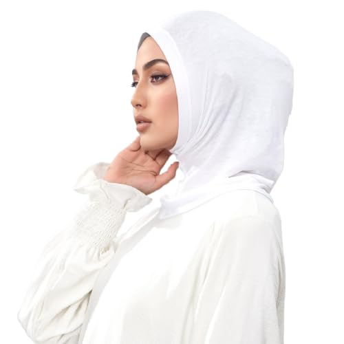 LMVERNA Hijab Undercap, Silky Mercerized Cotton Instant Premium Under Scarf - color: White