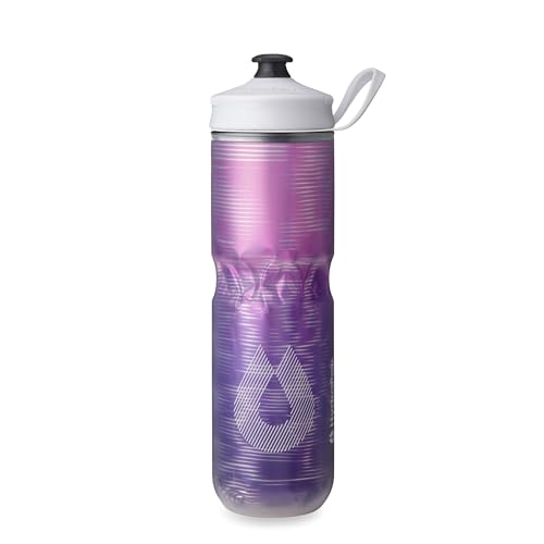 HydraPak | Polar Bottle - Polar Sport Insulated Water Bottle - BPA-Free, Sport & Bike Squeeze Bottle with Handle (Pulse Purple, 700ml / 24oz) - color: Pulse Purple, style: 24oz/700ml