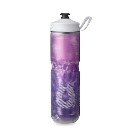 HydraPak Polar Sport Insulated Water Bottle (24oz, Pulse Purple) | High Flow, BPA Free, Tri-Layer Insulation, Leakproof, Dash Handle, Easy Squeeze, Self-Sealing Cap, for Sports - color: Pulse Purple, style: 24oz/700ml
