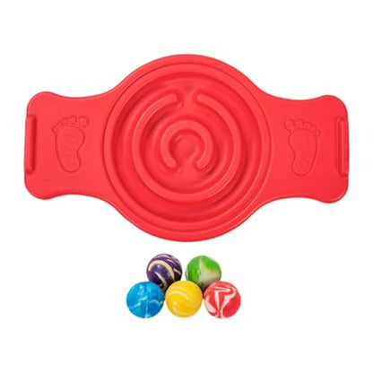 predolo Balance Board Maze Rocking Seesaw Sensory Training,Professional,Multipurpose,Labyrinth disks Wobble Board for Surfing Kids, Red