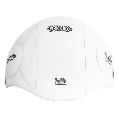 YOKKAO Belly Pad - Leather | Heavy-Duty Padding | Produced at Factory, Thailand | Muay Thai | 5 Colors - color: White