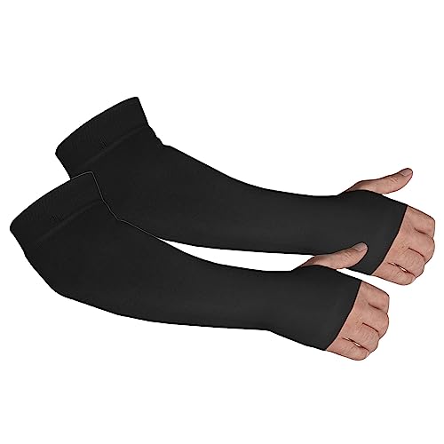 Arm Protector Sleeves for Elderly Thin Skin, Bruising, Sun Protection, Men, Women - color: Black | 1 Pair, size: XX-Large