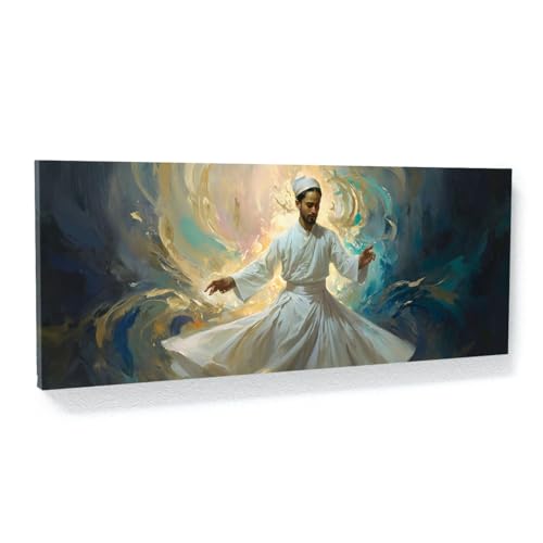 Sense Canvas Islamic Whirling Illumination 13 Canvas Art - Home Decor Wall Art Print Poster Painting Small 20x8 / 0.75" - color: Islamic Whirling Illumination 13, size: Small 20x8" / 0.75"