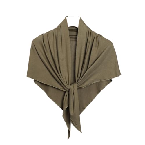 Soft Modal Lightweight Triangle Scarf Shawls Hijab for Muslim Ramadan Women Turban Headwrap Scarves - color: Army Green