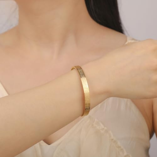 VASSAGO Islamic Gifts Ayatul Kursi Bracelet for Women Men Muslim Quran Allah Openable Bangles Ayatul Kursi Arabic Calligraphy Cuff Bracelet Islam Islamic Jewelry Eid Gifts - color: gold islamic bracelet