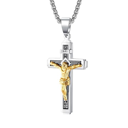 Cross Pendant for Car Rearview Mirror Charm Cross Hanging Accessories Truck Car Mirror Ornament Crucifix Cross Necklace Adult Men Women Intercession Christian Gift Car Decor - color: mixed