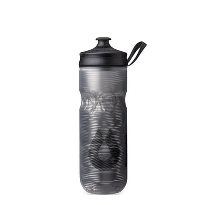 HydraPak Polar Sport Insulated Water Bottle (20oz, Pulse Black) | High Flow, BPA Free, Tri-Layer Insulation, Leakproof, Dash Handle, Easy Squeeze, Self-Sealing Cap, for Sports - color: Pulse Black, style: 20oz/600ml