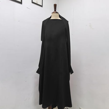 Lmdudan Girls Muslim Dress Hood Long Sleeve Prayer Dresses Robe Dubai Abaya 2026 Ramadan Kaftan Dress Kids 6-13 Years - color: Black, size: 6-7 Years