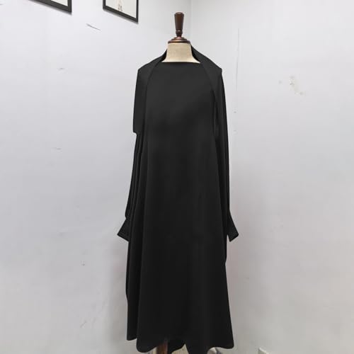 Lmdudan Girls Muslim Dress Hood Long Sleeve Prayer Dresses Robe Dubai Abaya 2026 Ramadan Kaftan Dress Kids 6-13 Years - color: Black, size: 8-9 Years