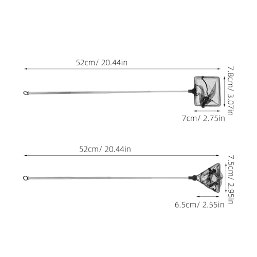 2pcs Fine Mesh Aquarium Fish Nets with Stainless Steel Handle Small Nylon Shrimp and Fish Catch Nets for Freshwater and Saltwater Tanks and Adults