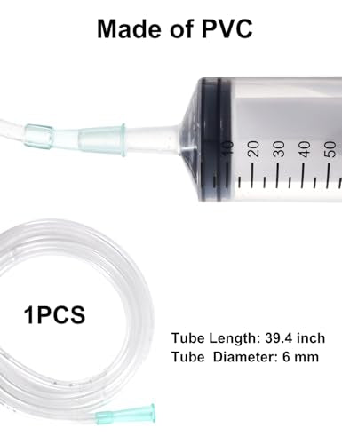 2 Pack Large Syringes set, Large Plastic Garden Industrial Syringes for Scientific Labs, Measuring, Watering, Refilling, Filtration Multiple Uses (150ML*1+Plastic Tubing*1) - size: 150ML+Plastic Tubing
