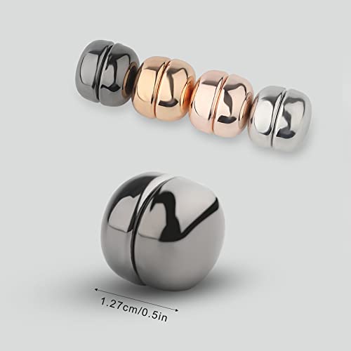 AIEX Set of 4 Magnetic Hijab Magnets Matte Magnetic Pins Magnetic Scarf Magnet for Loose Hijab for Women and Girls (4 Colors) - color: Rose Gold, Silver