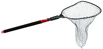 EGO S2 Slider Fishing Net Handle | Adjustable Extension Handle, Minimal Water Drag Design, Ergonomic Foam Grip for Landing Nets - size: 29" to 60" Handle, 19” x 21” Hoop, style: Rubber Coated Nylon Mesh
