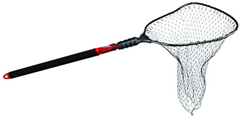 EGO S2 Slider Fishing Net Handle | Adjustable Extension Handle, Minimal Water Drag Design, Ergonomic Foam Grip for Landing Nets - size: 29" to 60" Handle, 19” x 21” Hoop, style: Rubber Coated Nylon Mesh