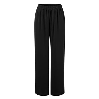 Muslim Outfits For Women 2 Piece Sets Long Sleeve Loose Tops Wide Leg Pants Suits Plus Size Outfit Prayer Clothes - color: Black, size: 4X-Large