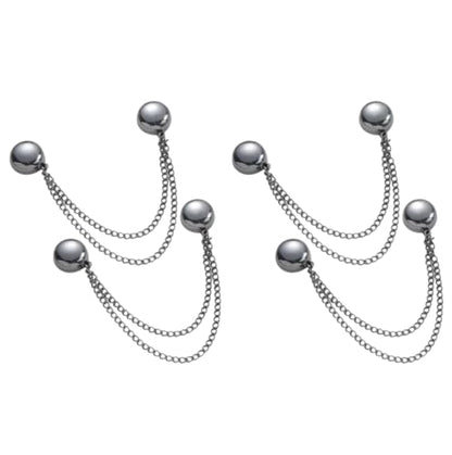 Multi-Function Magnetic Clothing Clips, 4 Packs Pinless Colorful Hijab Magnets, No Pierce Clothing Buttons for Women Dress Shirt Scarf - color: Black-A