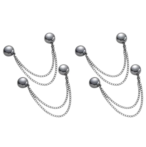 Multi-Function Magnetic Clothing Clips, 4 Packs Pinless Colorful Hijab Magnets, No Pierce Clothing Buttons for Women Dress Shirt Scarf - color: Black-A