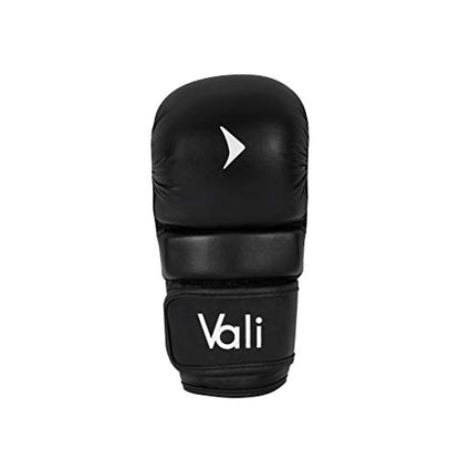 Vali MMA Hybrid Gloves Shooter for Sparring Grappling Training in Martial Arts - color: Black, size: Large-X-Large