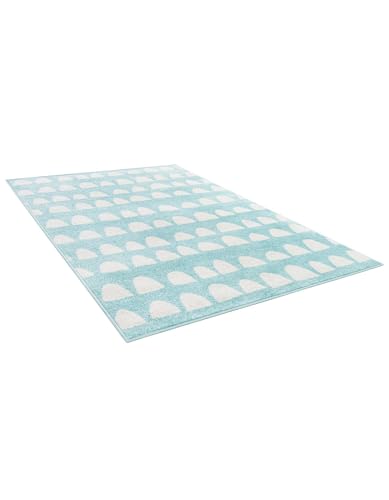 Rugs.com Whimsy Kids Collection Rug – 4x6 Clear Blue Medium-Pile Rug Perfect for Entryways, Kitchens, Breakfast Nooks, Accent Pieces - color: Clear Blue, size: 4' x 6'
