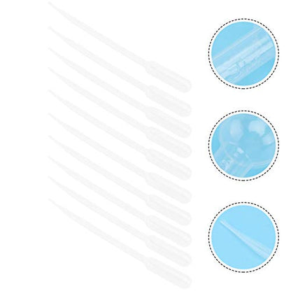 WOONEKY 10pcs Aquarium Medicine Long Plastic Tube for Fish Shrimp Feeder Scale for Accurate Feeding