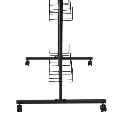 20 Pairs Boxing Gloves Drying Rack, 28.74x23.62x72.05in Freestanding Boxing Glove Storage Stand with 4 Wheels, Metal Boxing Gloves Storage Display Rack with Hooks, Pre-drilled Holes - color: Black