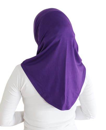 Prien Sport Instant Hijab For Women, Muslim Cotton Turban, Soft Head Scarf, Ready To Wear Hijabs Prayer Clothes, Islamic Wear - color: Purple