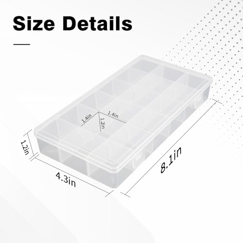 OALCQ Craft Organizers And Storage Box 18 Grids Clear Plastic Bead Organizer With Dividers, Clear Craft Storage for Beads, Earrings, Pills, Jewelry, Screws, Seeds, Small Parts, Hair Ties - size: 18 grids