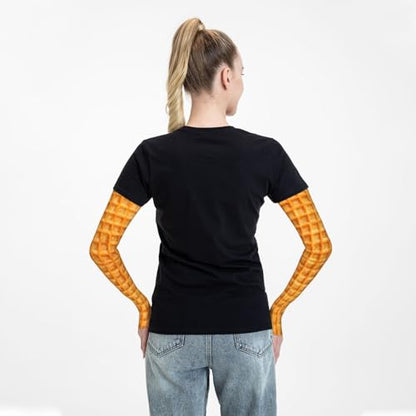 Cooling Arm Sleeves Cover Summer Sun Protection Arm Sleeves For Men Women Baseball Cycling Golf Running - color: Waffles Texture 6