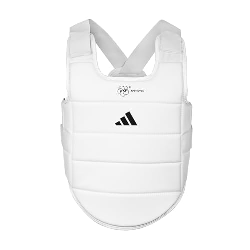 adidas WKF Approved Karate Chest Protector - White w/ Black Logo - size: XX-Small