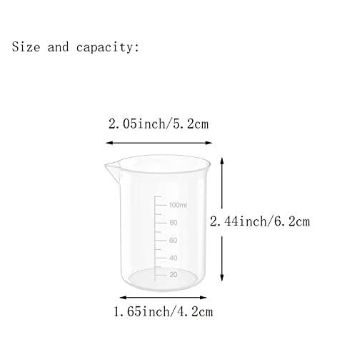 12 Pcs 10 Oz Transparent Experiment Measuring Cup | 300ml Plastic Beaker for Science Experiment, Measuring - size: 300ml (10oz) - Pack of 12