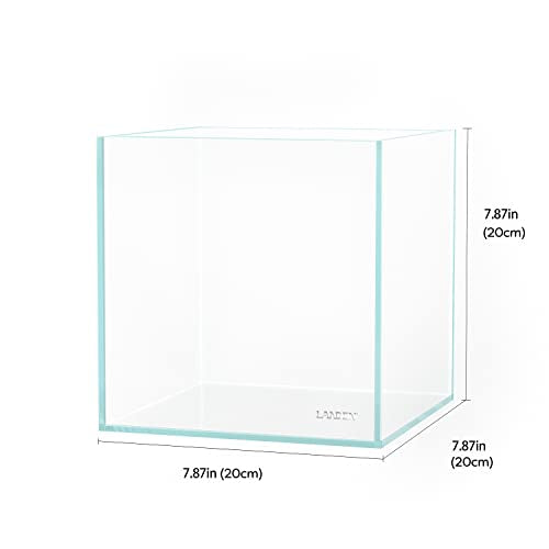 20C Rimless Low-Iron Cube Aquarium, 2 Gal, 7.9x7.9x7.9in | 20x20x20cm; shrimp, betta and nano; 5mm glass - size: 02Gal W7.8×D7.8×H7.8 in(20x20x20cm)