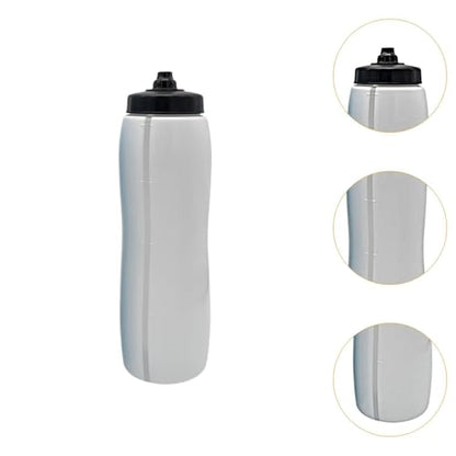Sports Water Bottle Squeeze Water Bottle Lightweight for Women Men Drink Bottle Fitness Bottle for Exercise Boxing Gym Soccer, White Short Mouth
