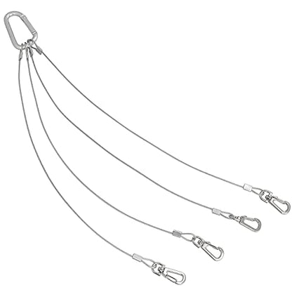Rope Hanger 2pcs 304 Stainless Steel Basket Plant Hanger Holder Light Hanging Wire Rope for Light-Emitting Diode Grow Light, Aquarium Lighting Tank Lamp, Indoor and Outdoor Plant 34cm