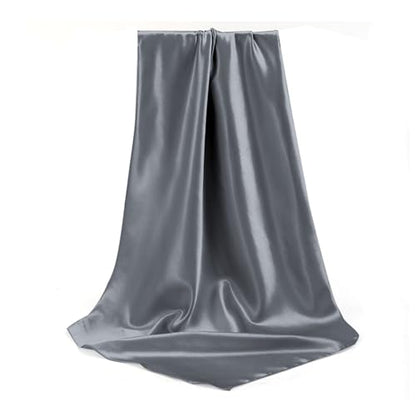 Elegant Satin Jersey Muslim Hijab Scarf Square Soft Head Wrap Scarves Shawl for Women Girls - color: Dark Grey(90*90cm)