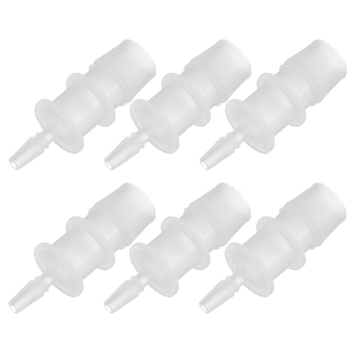 PATIKIL 1/6" to 1/2" 6 Pcs Plastic Hose Barb Fittings, Reducer Tube Fittings Pipe Adapter Union Splicer Joint Kit for Air Gas Water System Liquid Fuel Line Aquarium Tube Pump - size: 1/6"-1/2",(0.69"x1.89")