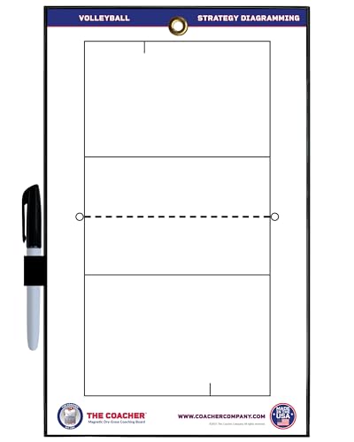 Volleyball Premium Dry Erase Magnetic Coaching Coach Board Clipboard - Made in The USA - Double-Sided - Training Aids Supplies Equipment Gear - style: No Magnets