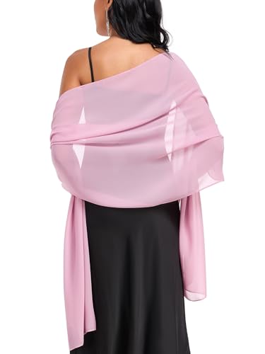 Shawls and Wraps Soft Chiffon Scarve Scarf For Evening Party Dresses Wedding Stole - color: Baby Pink