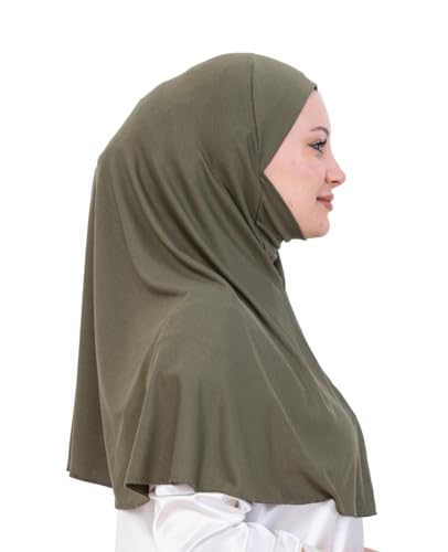Prien Easy To Wear Hijab For Women, Muslim Instant Turban With Niqab, Islamic Clothes, Soft Scarf For Prayer, Abaya, Khimar - color: Khaki