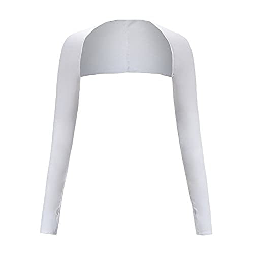 Women’s Cooling Shawl with Finger Holes – UV Protection Shrug, Breathable Sun Sleeves for Driving, Golf & Outdoor Sports - color: White
